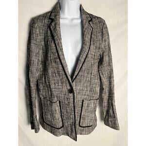 Cartonnier Anthropologie Textured Blazer Black Ivory Size 6